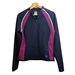Moving Comfort Women's Jacket  L Dri Layer Athletic Activewear Blue purple
